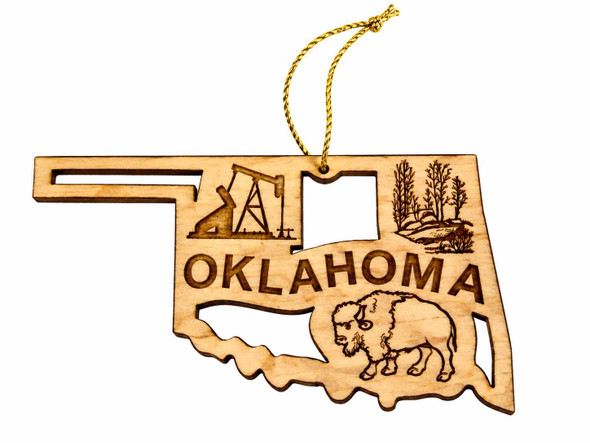  Land of Oklahoma Bison Laser Cut Ornament