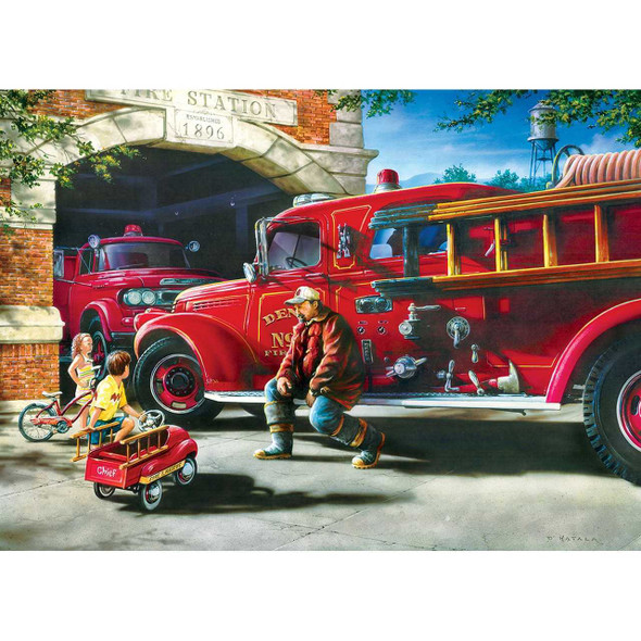MasterPieces Hometown Heroes - Firehouse Dreams 1000 Piece Jigsaw Puzzle by Dan Hatala