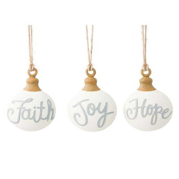 Burton & Burton Faith Hope Joy Twine Ornaments