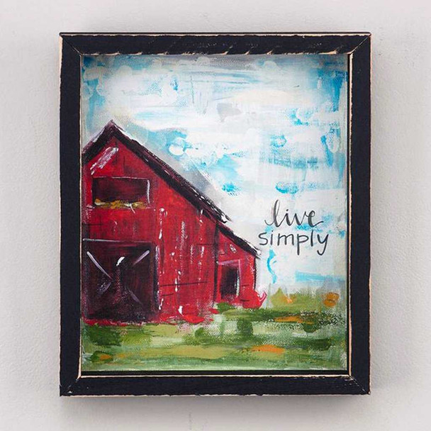Glory Haus Red Barn Live Simply Canvas Picture