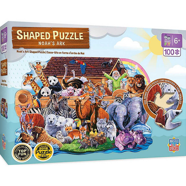 MasterPieces Shaped Right Fit - Noah's Ark 100 Piece Kids Puzzle