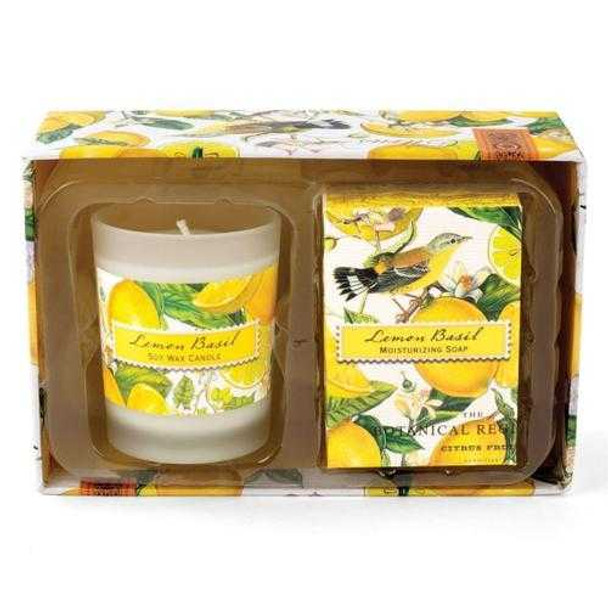 Michel Design Works Lemon Basil Candle And Soap Gift Set