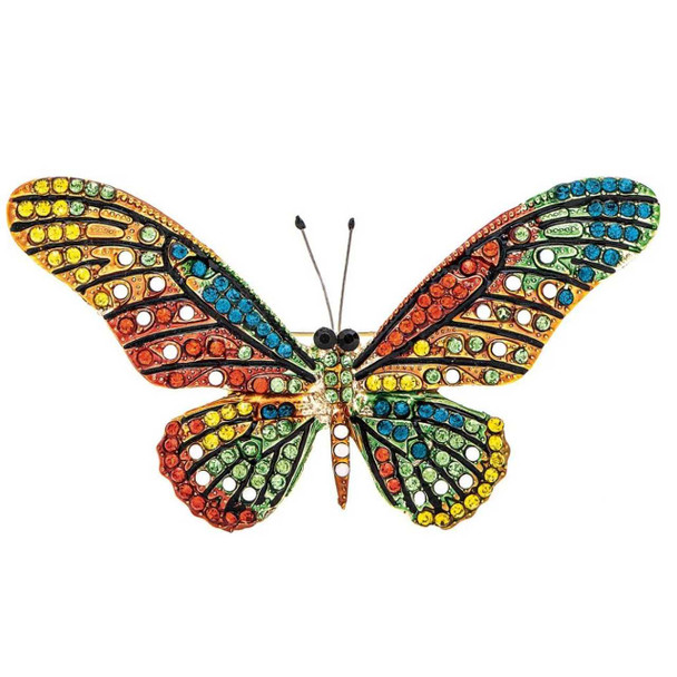 Rain Jewelry Collection Gold Multicolor Crystal Butterfly Pin