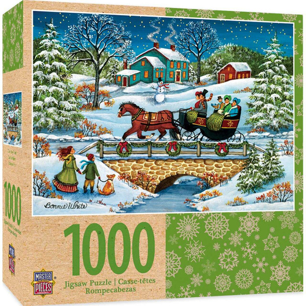 MasterPieces Over the River 1000 Piece Holiday Jigsaw Puzzle by Bonnie White