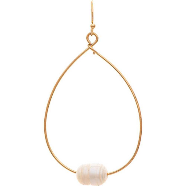 Rain Jewelry Collection Gold Wire Pearl Teardrop Earrings