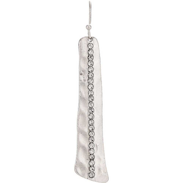 Rain Jewelry Collection Silver Crystal Line Bar Earrings