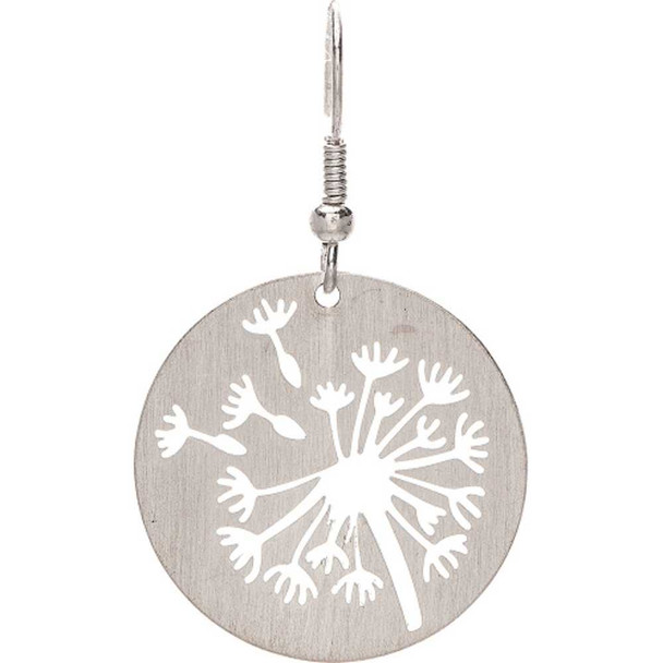 Rain Jewelry Collection Silver Dandelion Cutout Earrings