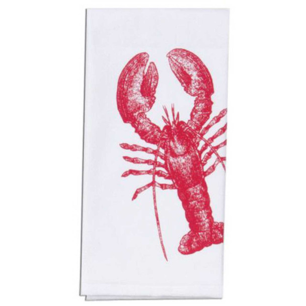 Kay Dee Designs Red Lobster Print Embroidered Flour Sack Towel