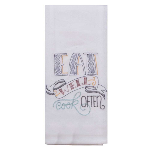 Kay Dee Designs Eat Well Embroidered Flour Sack Towel