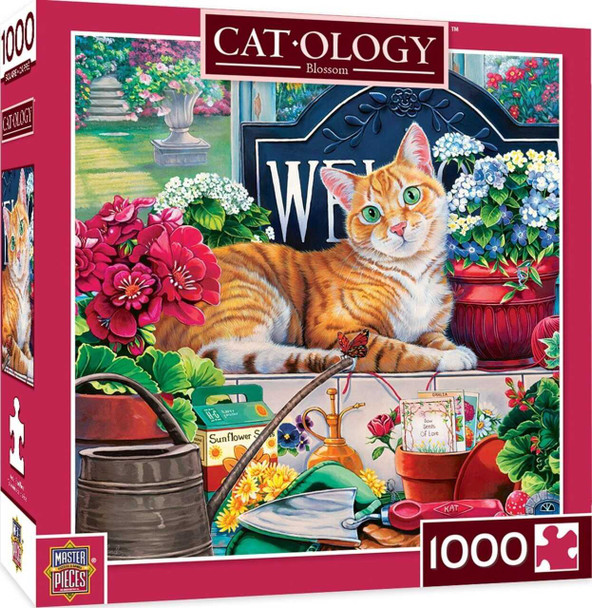 MasterPieces Cat-Ology Blossom 1000 Piece Square Jigsaw Puzzle by Jenny Newland