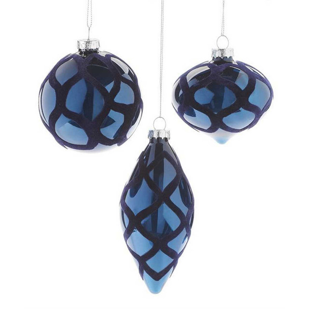 Giftcraft Blue Shiny Textured Ornament