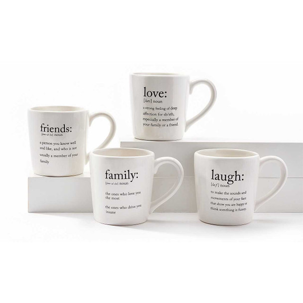 Giftcraft White Typography Mugs