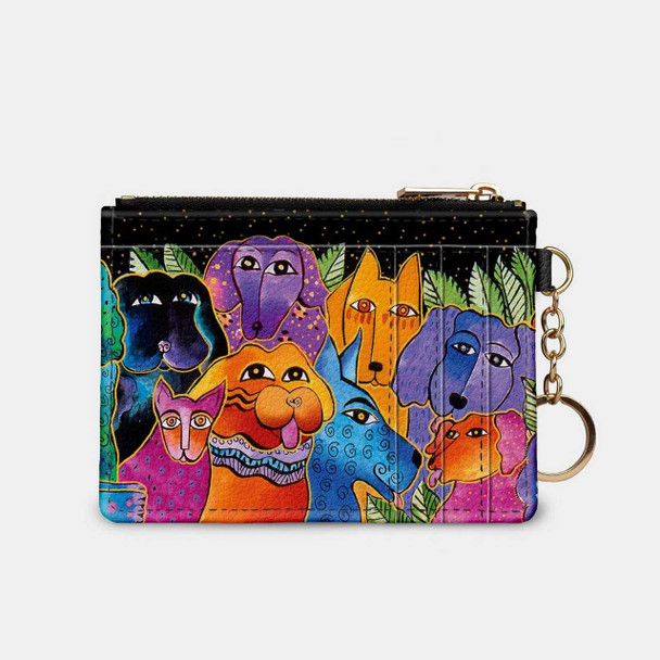 Monarque Laurel Burch Dogs and Doggies Keychain Wallet