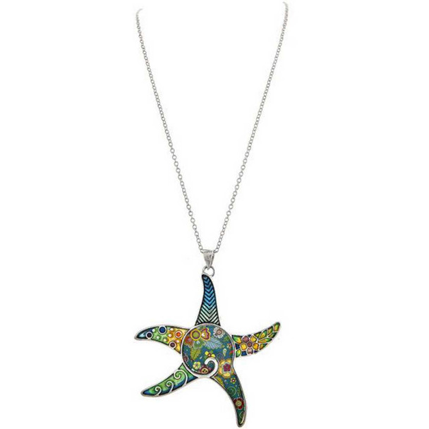 Rain Jewelry Collection Multicolored Cloisonné Starfish Necklace Set