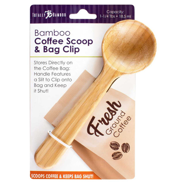 Totally Bamboo Coffee Scoop with Built In Bag Clip