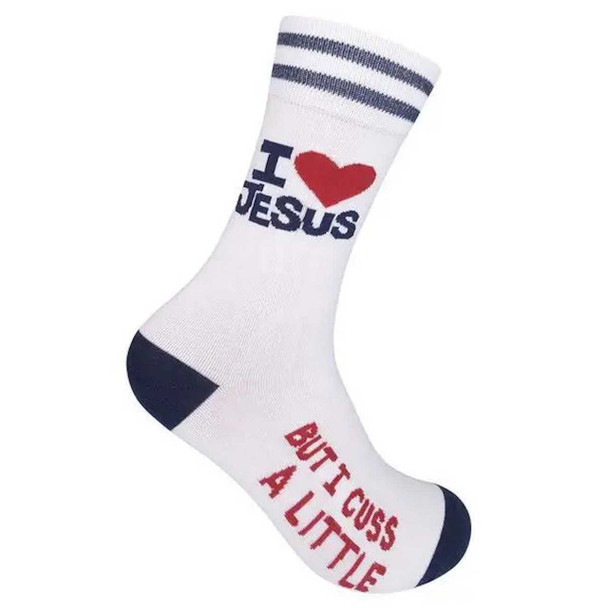 Funatic I Love Jesus But I Cuss A Little Socks