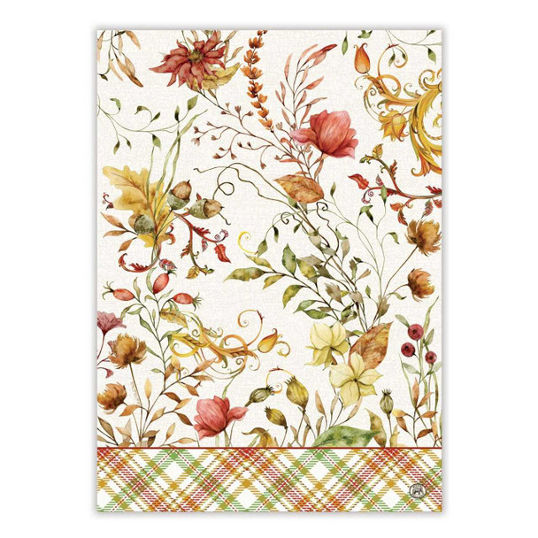 Michel Design Works Fall Leaves and Flowers Kitchen Towel