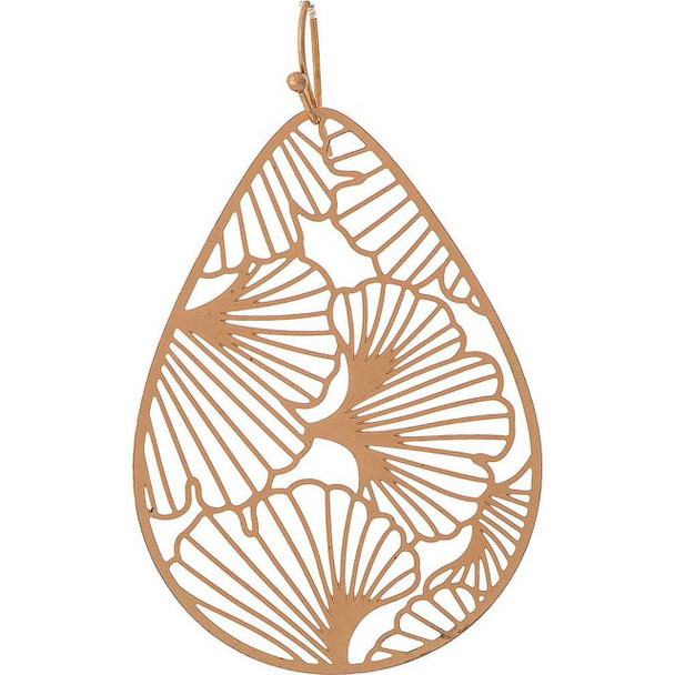 Rain Jewelry Collection Gold Gingko Leaf Pattern Teardrop Earring