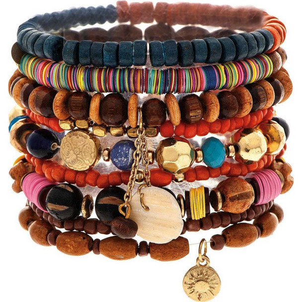 Rain Jewelry Collection Multicolored Boho Stacking Bracelet Set