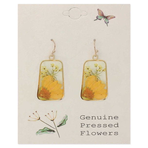 ZAD Cottage Floral Dried Sunflower Earrings