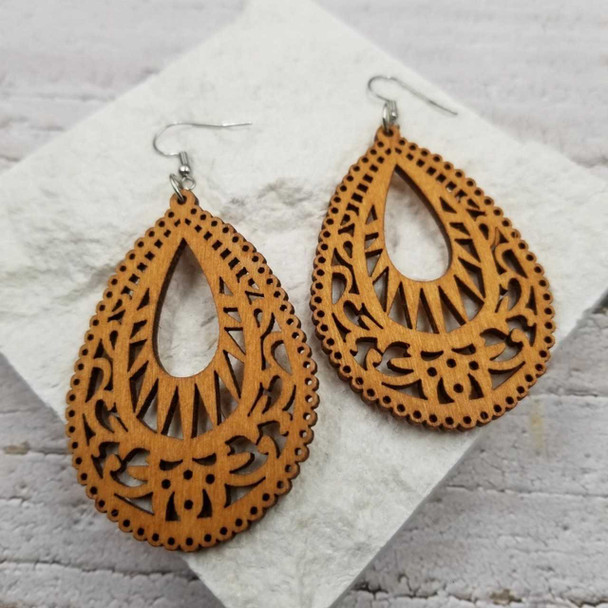 Treasure Wholesale Abstract Totem Wood Earrings