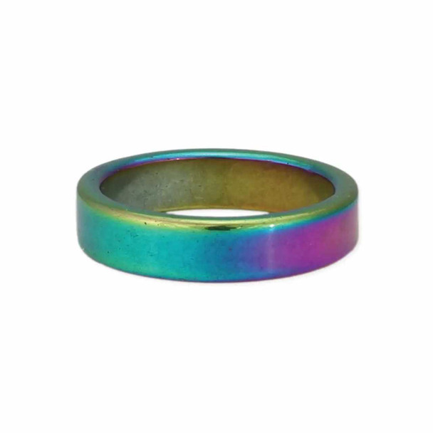 ZAD Nature's Delight Rainbow Hematite Band Ring