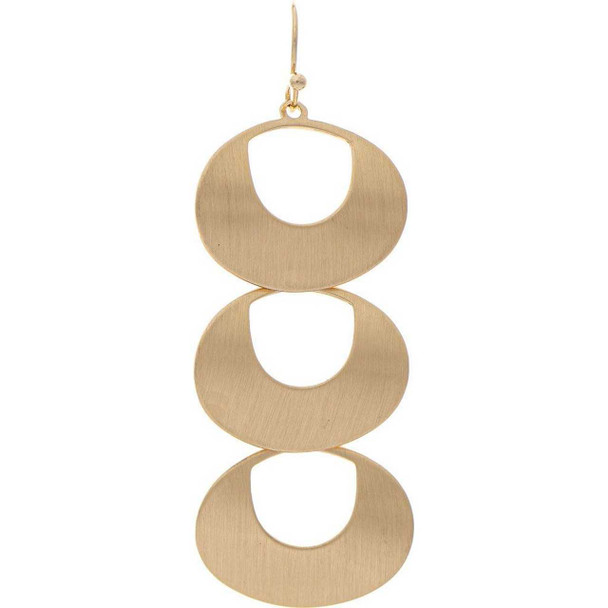 Rain Jewelry Collection Gold Curved Link Discs Earring