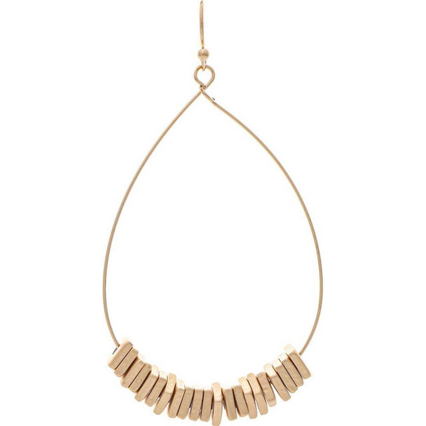 Rain Jewelry Collection Gold Square Stack Bead Teardrop Earring