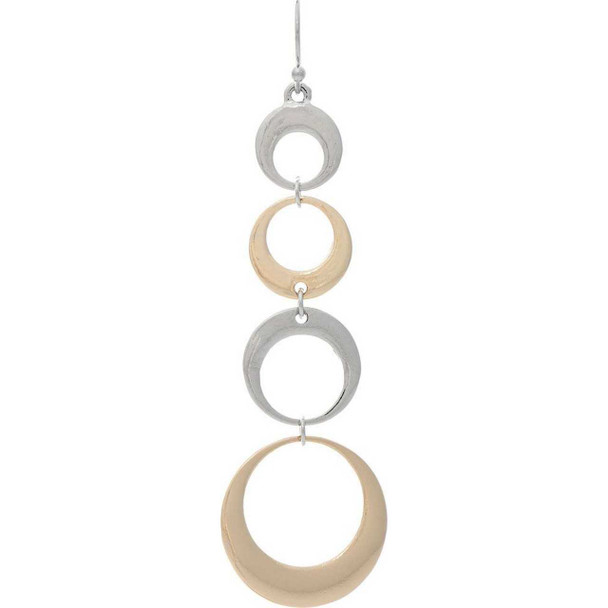 Rain Jewelry Collection Two Tone Linked Open Circles Earring