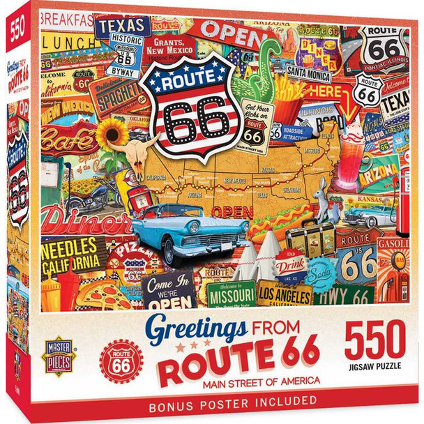 MasterPieces Greetings From Route 66 - 550 Piece Puzzle