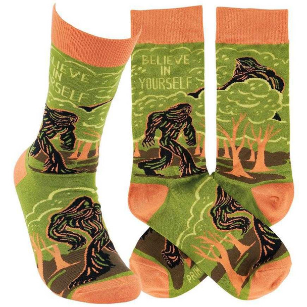 Believe In Yourself Bigfoot Socks