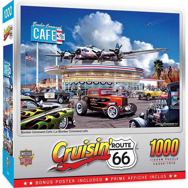 Cruisin’ Route 66 Bomber Command Cafe 1000 Piece Jigsaw Puzzle