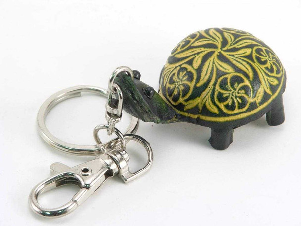 Leather Turtle Keychain