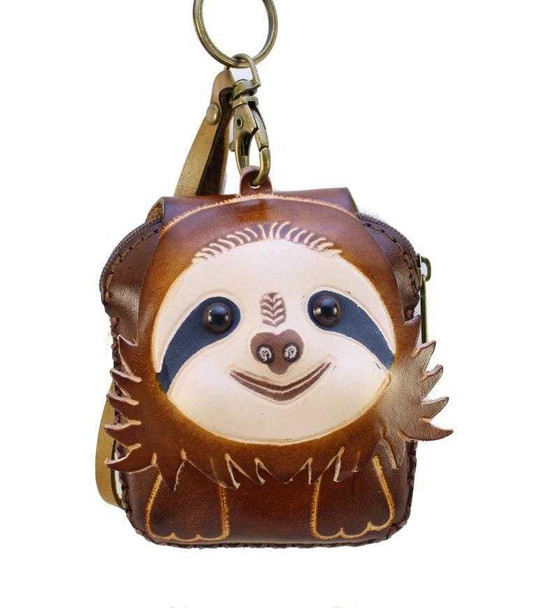  Leather Sloth Coin Purse Wristlet
