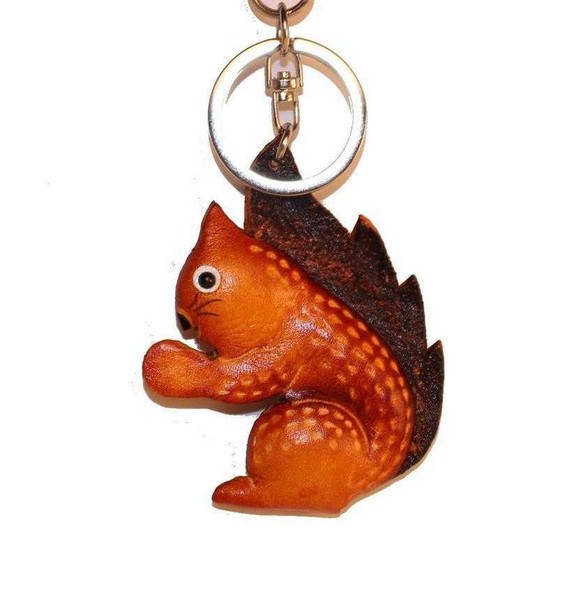 Leather Squirrel Key Chain