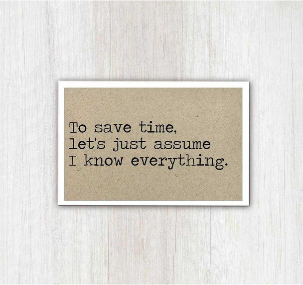 To Save Time Magnet