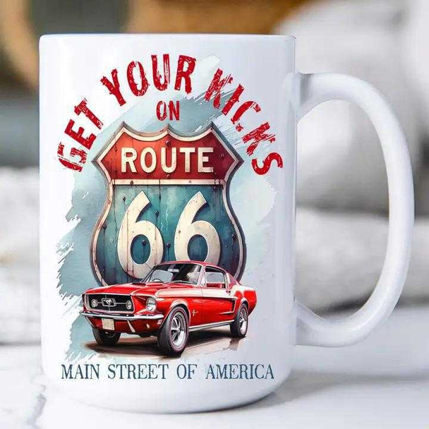  Route 66 Get Your Kicks Mustang Coffee Mug