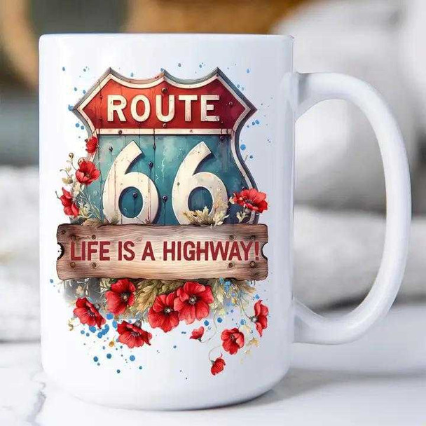 Route 66 Life Is A Highway Coffee Mug