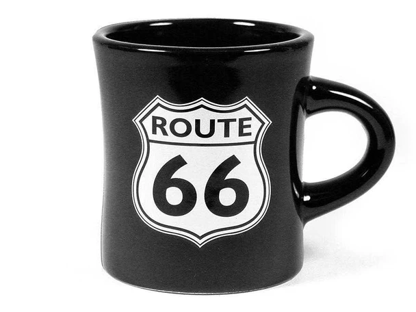 Route 66 Black Diner Mug 8.5 oz