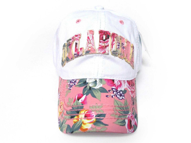 Oklahoma Floral Print Cap With Applique