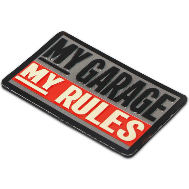  Garage Rules Embossed Metal Magnet