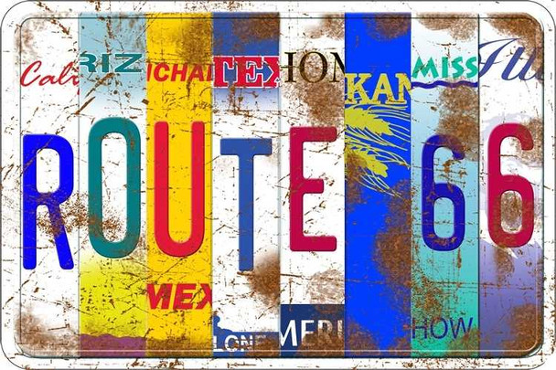 Route 66 States Small Parking Sign