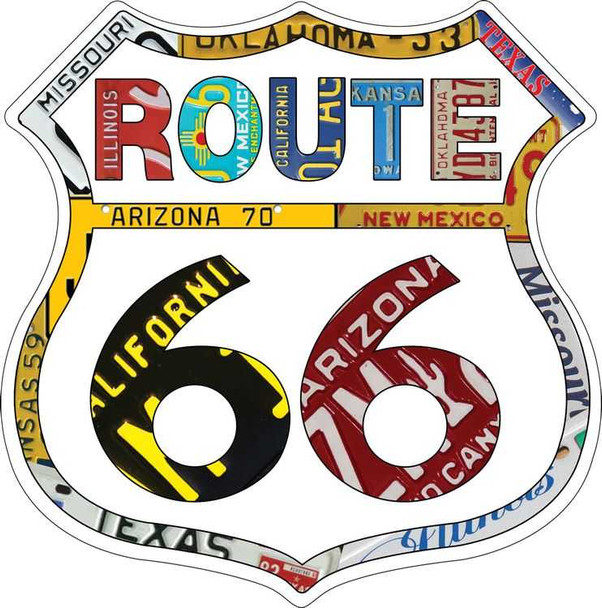 Route 66 Plate Border Shield