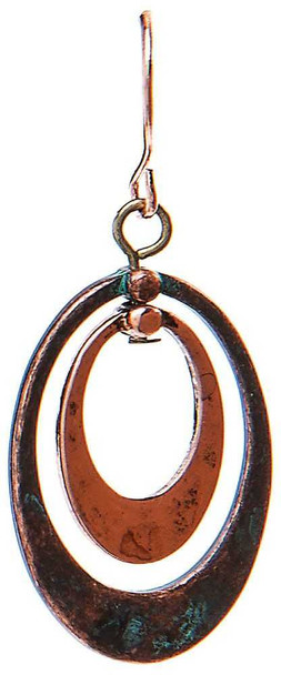  Patina Copper Double Oval Earring