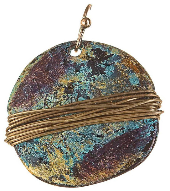 Patina Wire Wrapped Circle Earring