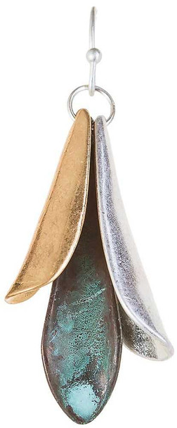 Patina Mix Flower Petals Earring