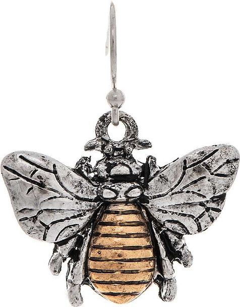 Two Tone 3D Real Bee Earring