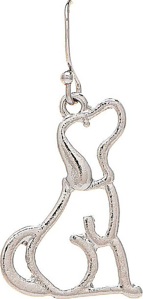  Silver Pooch Cutout Earring