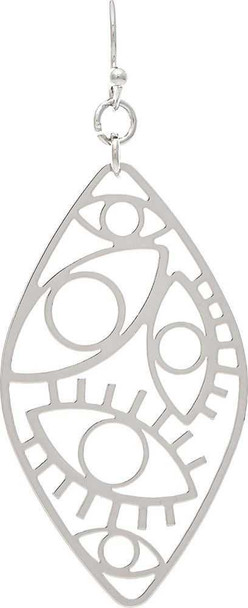 Silver Evil Eye Mosaic Earring