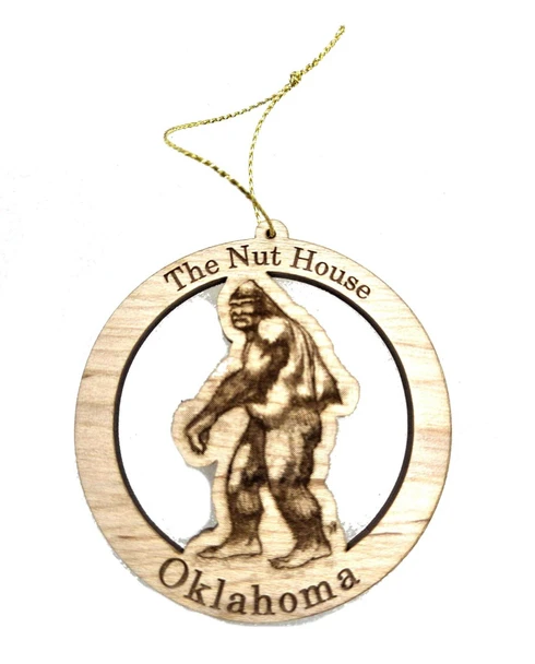 J&J Nut House Sasquatch OK Ornament